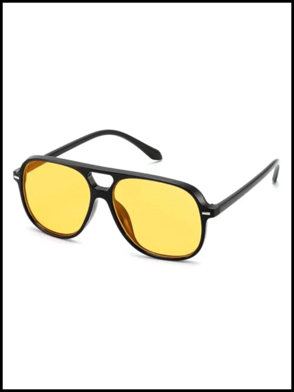 Retro Square Aviator Sunglasses Double Bridge UV400 Protection 56mm